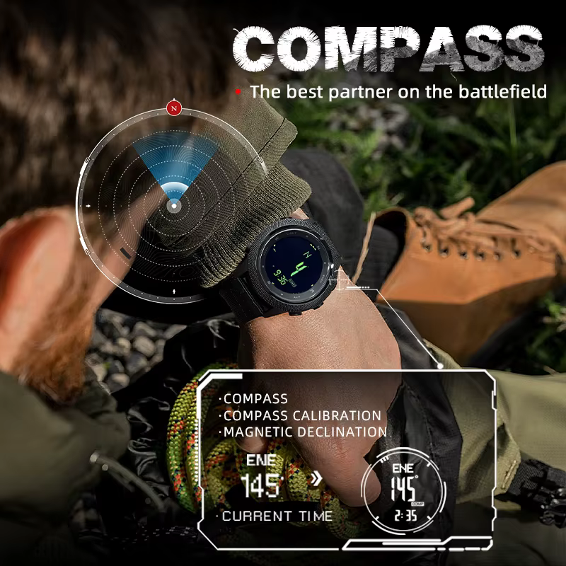 Km TH EDGE-Montre intelligente militaire étanche pour homme, altimètre, baromètre, therye.com, bouss
