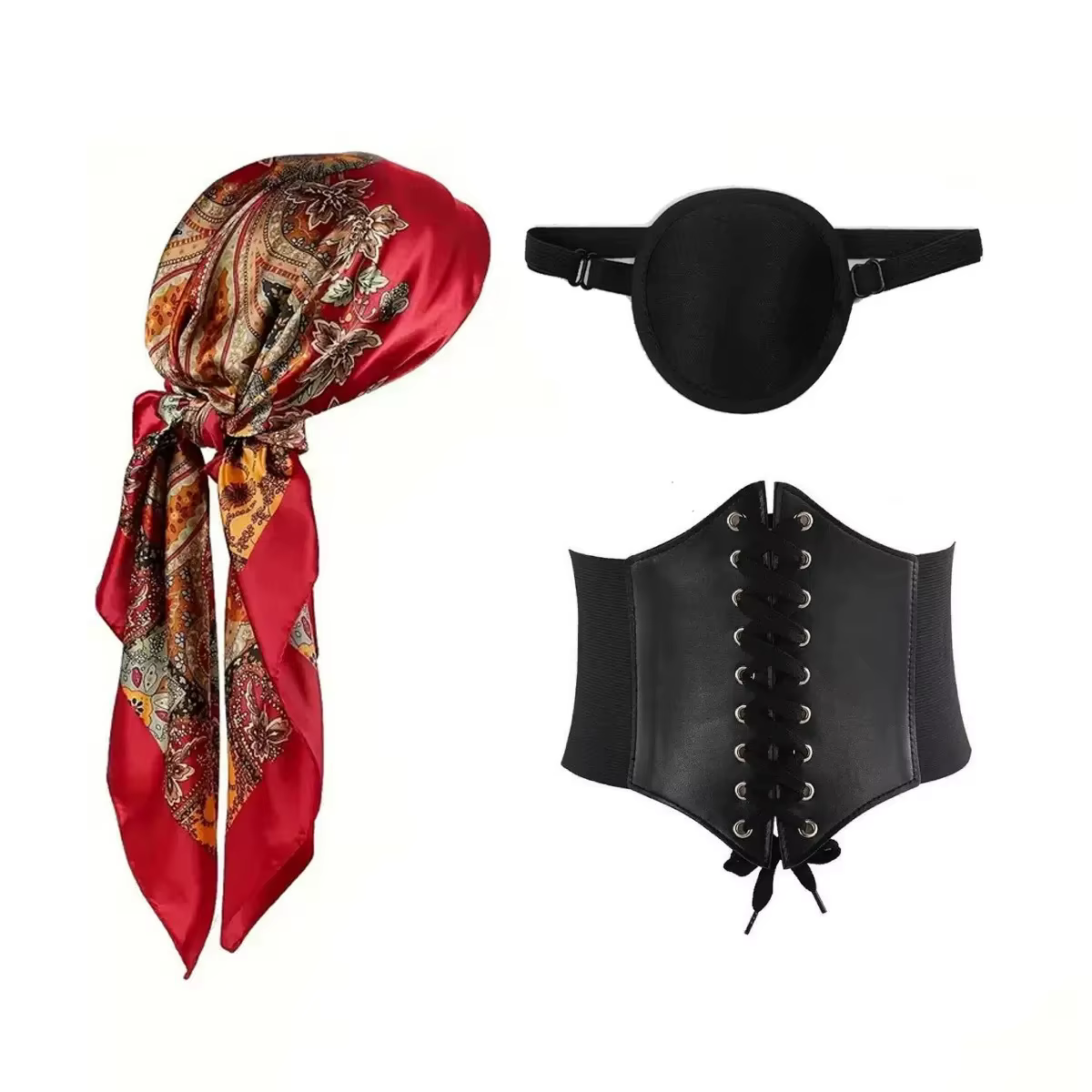 Accessoires de costume de pirate médiéval et de la Renaissance pour femmes et hommes, ensemble vinta