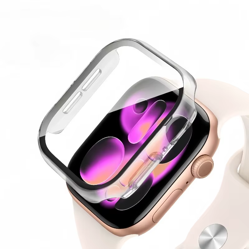 Verre trempé + étui pour Apple Watch 38-40mm 41mm 42mm 44mm 45mm 46mm, couvercle de protection d'écr