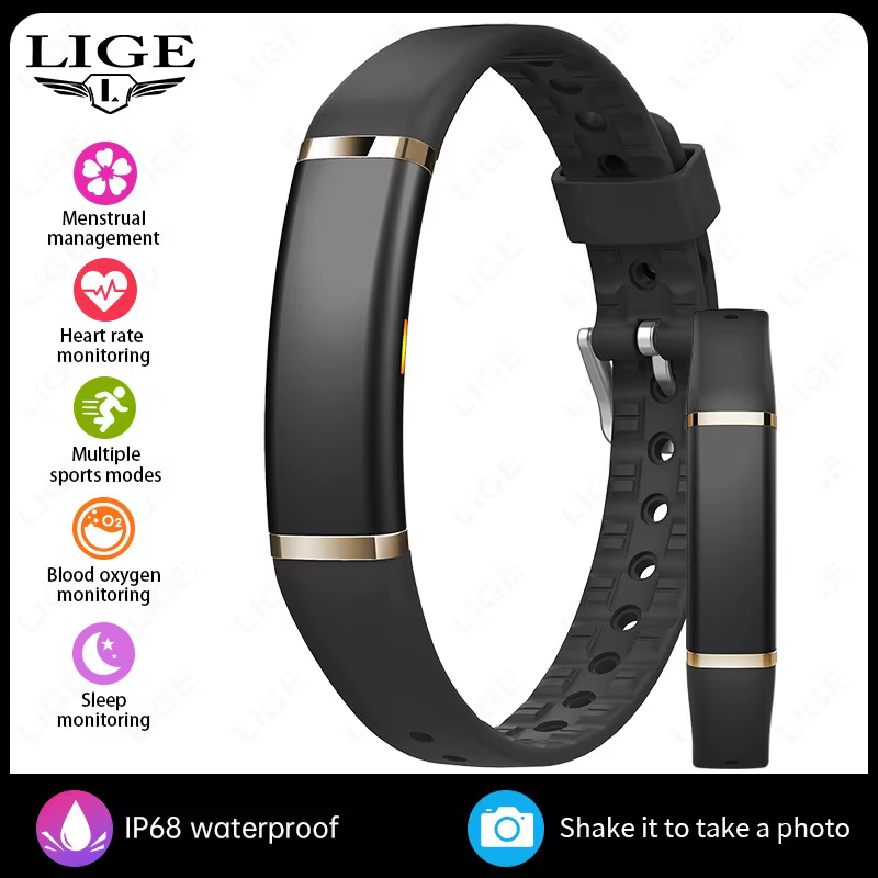 Bracelet intelligent de luxe LIGE sans écran avec surveillance 24h/24 du rythme cardiaque et de l'ox
