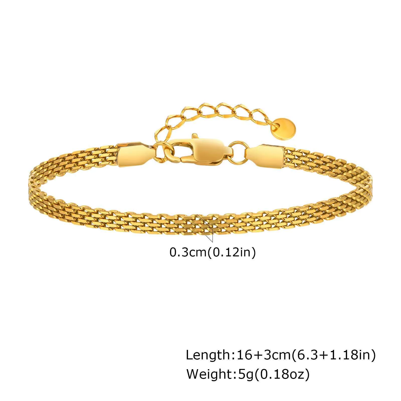 Bracelet élégant en zircone cubique pour femmes, chaîne papillon en acier inoxydable plaqué or 18 ca
