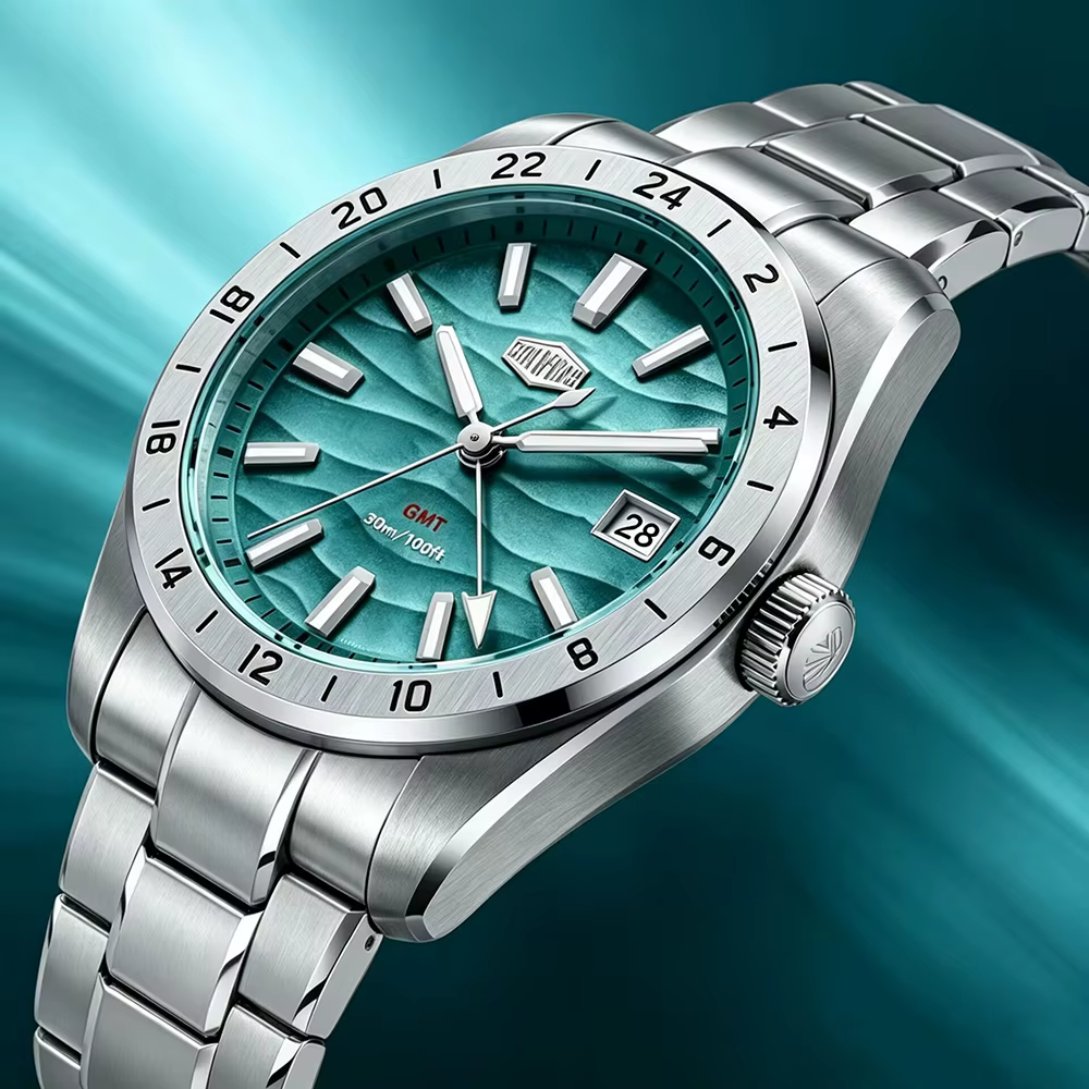 Montre-bracelet GMT originale pour hommes, étanche à 30M, horloge lumineuse avec Date, marque de lux