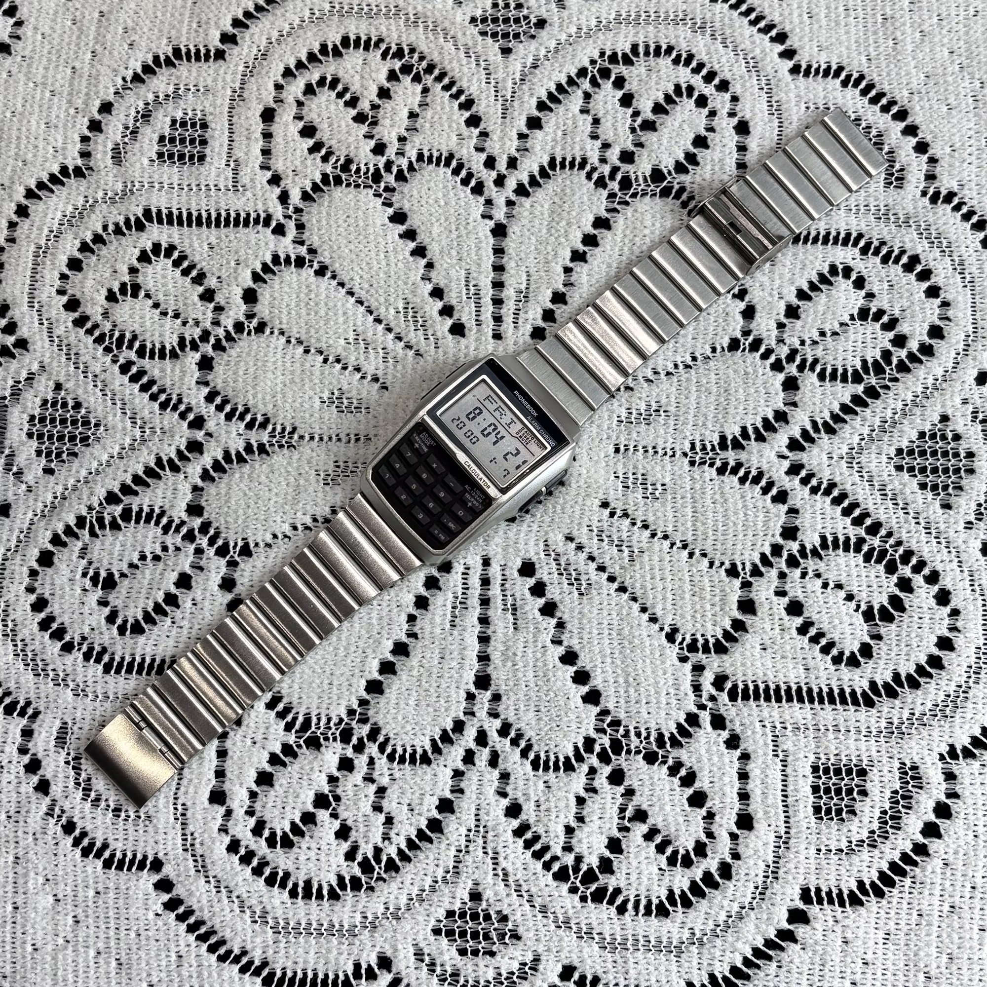 Montres en alliage d'acier inoxydable pour hommes, montres de luxe avec calculatrice, montres LED mu