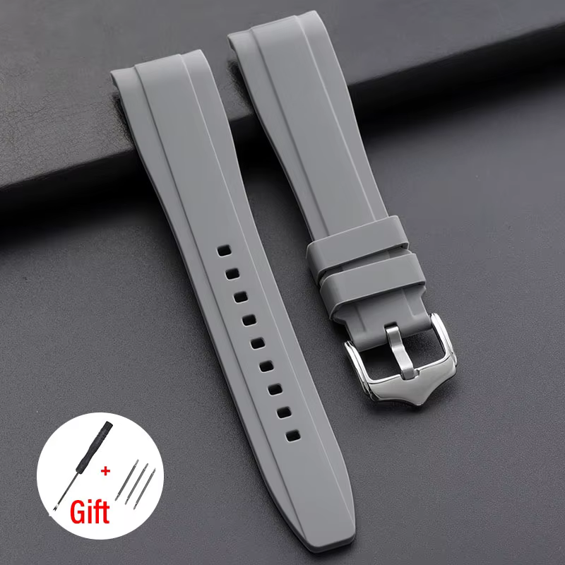 Bracelet de montre en caoutchouc 20 mm 22 mm pour Rolex, bracelet en silicone incurvé de haute quali