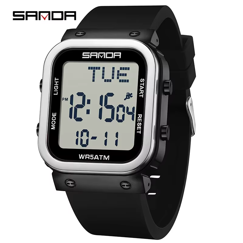 SANDA – montre numérique pour hommes, montre de sport militaire d'extérieur, étanche, multifonctionn