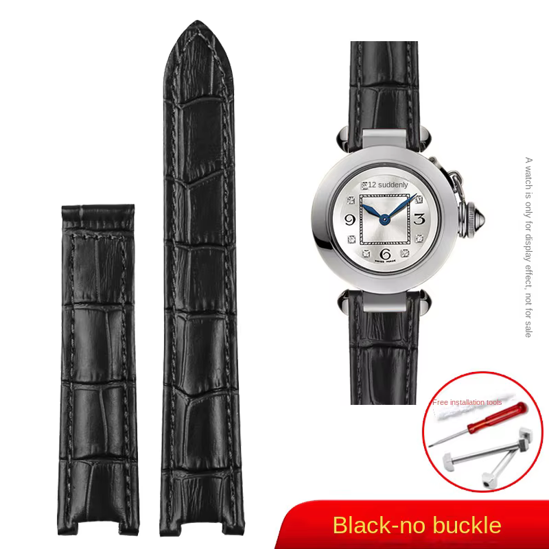 Bracelet de montre pliable en cuir véritable pour homme et femme, accessoires de bracelet pour Carti