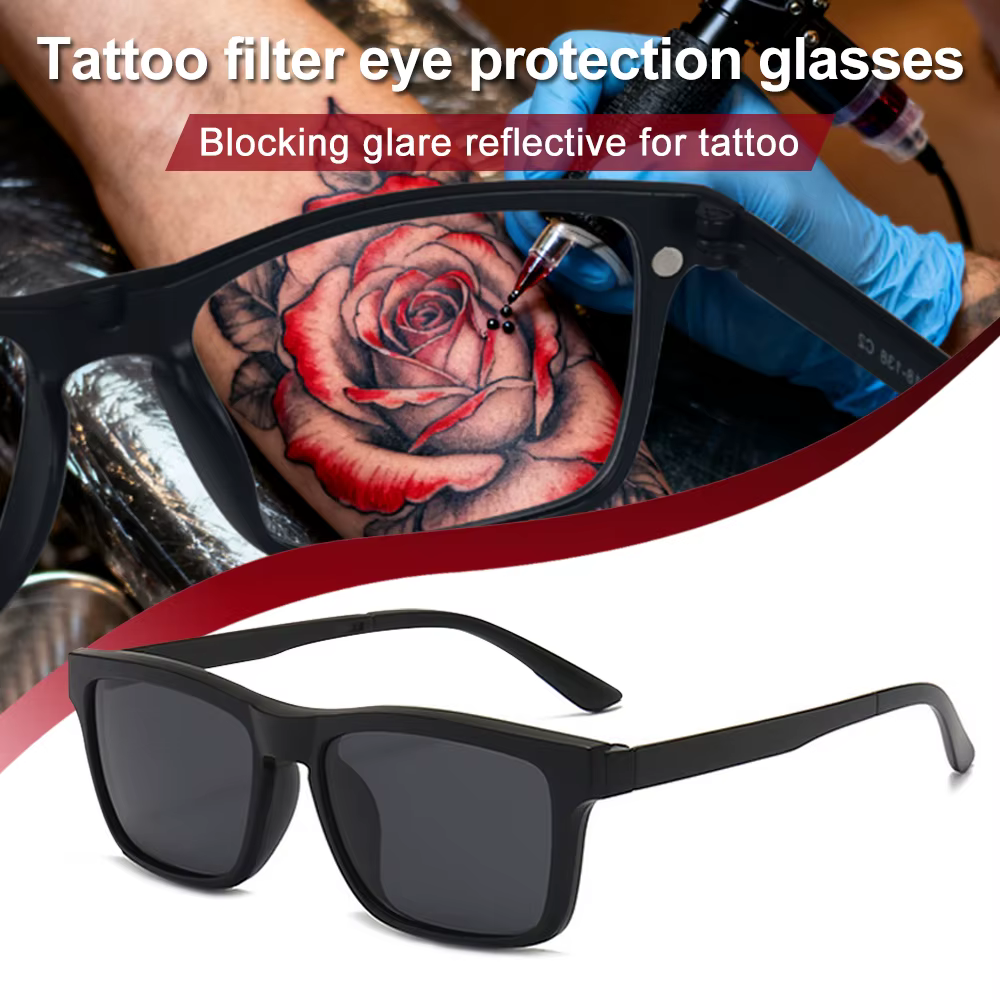 Lunettes de soleil polarisées pour tatouage, verres de Protection, lentille à Adsorption magnétique,