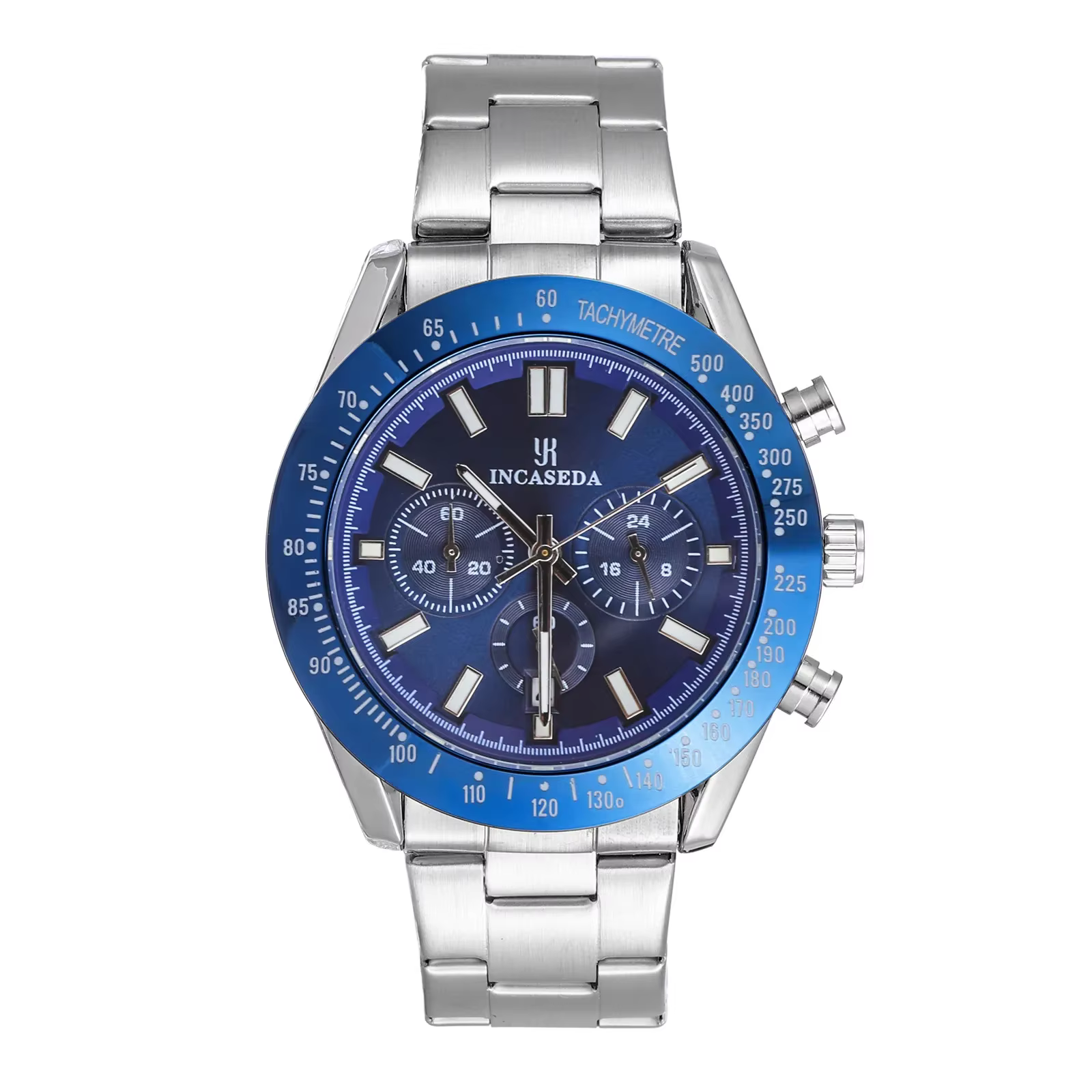 INCASEDA hommes montres marque de luxe bracelet en Silicone étanche Sport Quartz chronographe montre