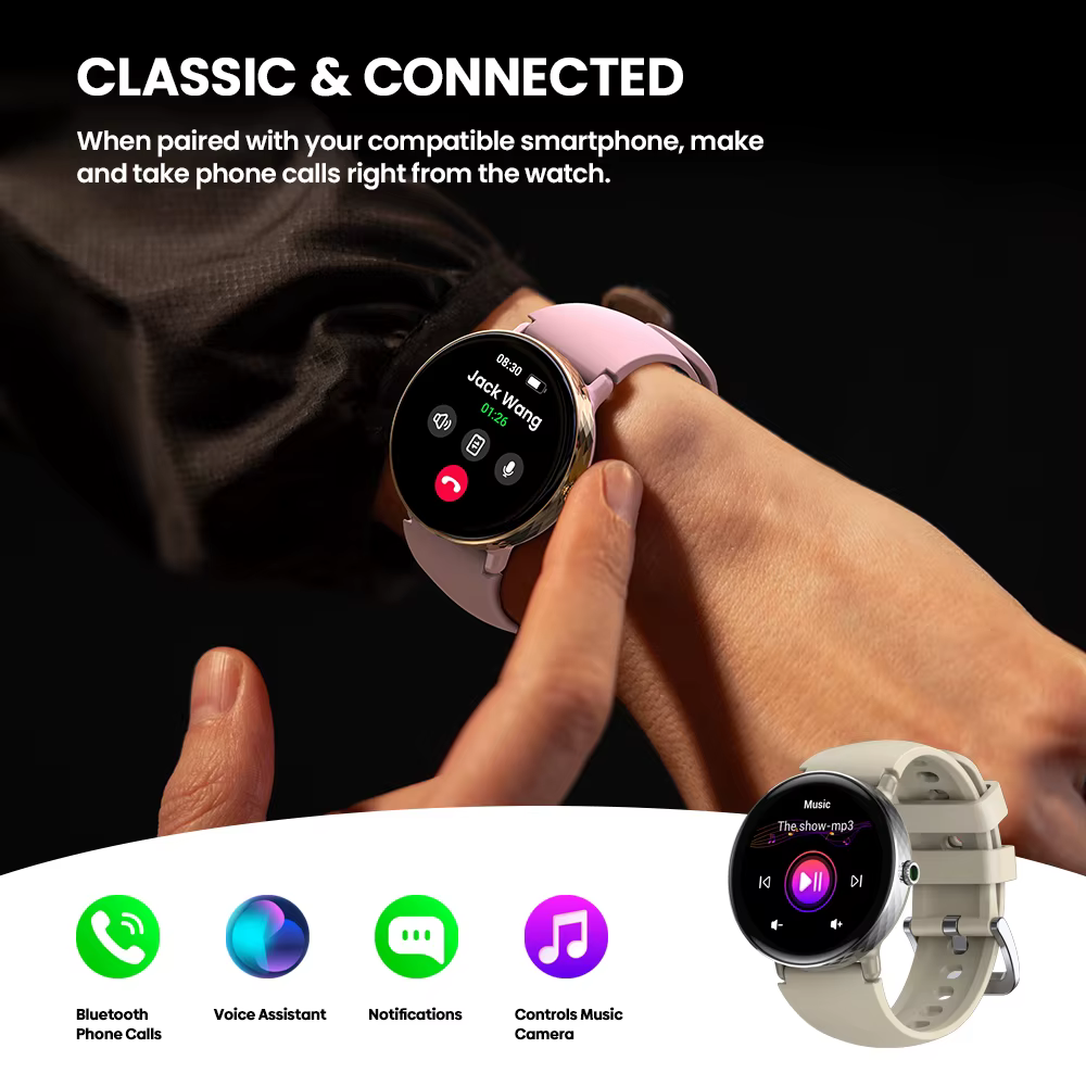 Zeblaze Lily 2 Smartwatch pour femme, appel Bluetooth, écran AMOLED 2025 ", double sangles, surveill