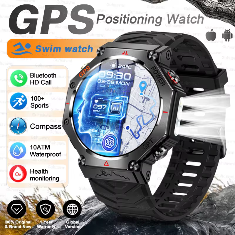 T-rex 3 Ultra militaire Grade GPS montre intelligente 10ATM étanche boussole altimètre barométrique 