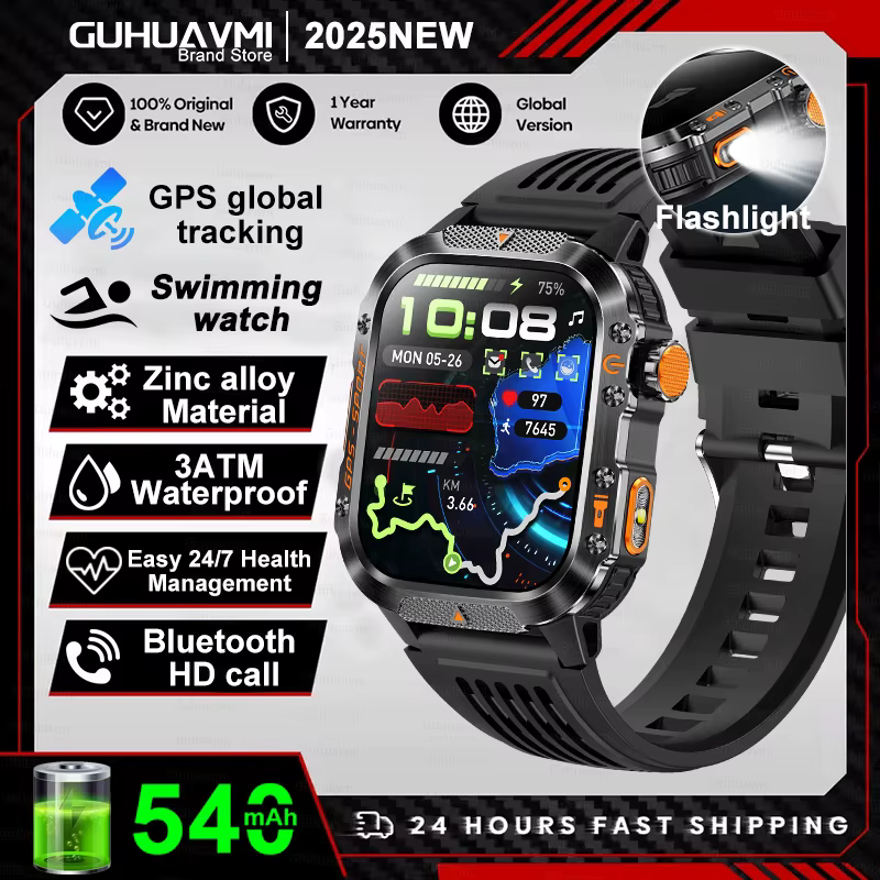 GUHUAVMI 2025 nouveau double bande GPS natation montre intelligente boussole IP68 professionnel étan