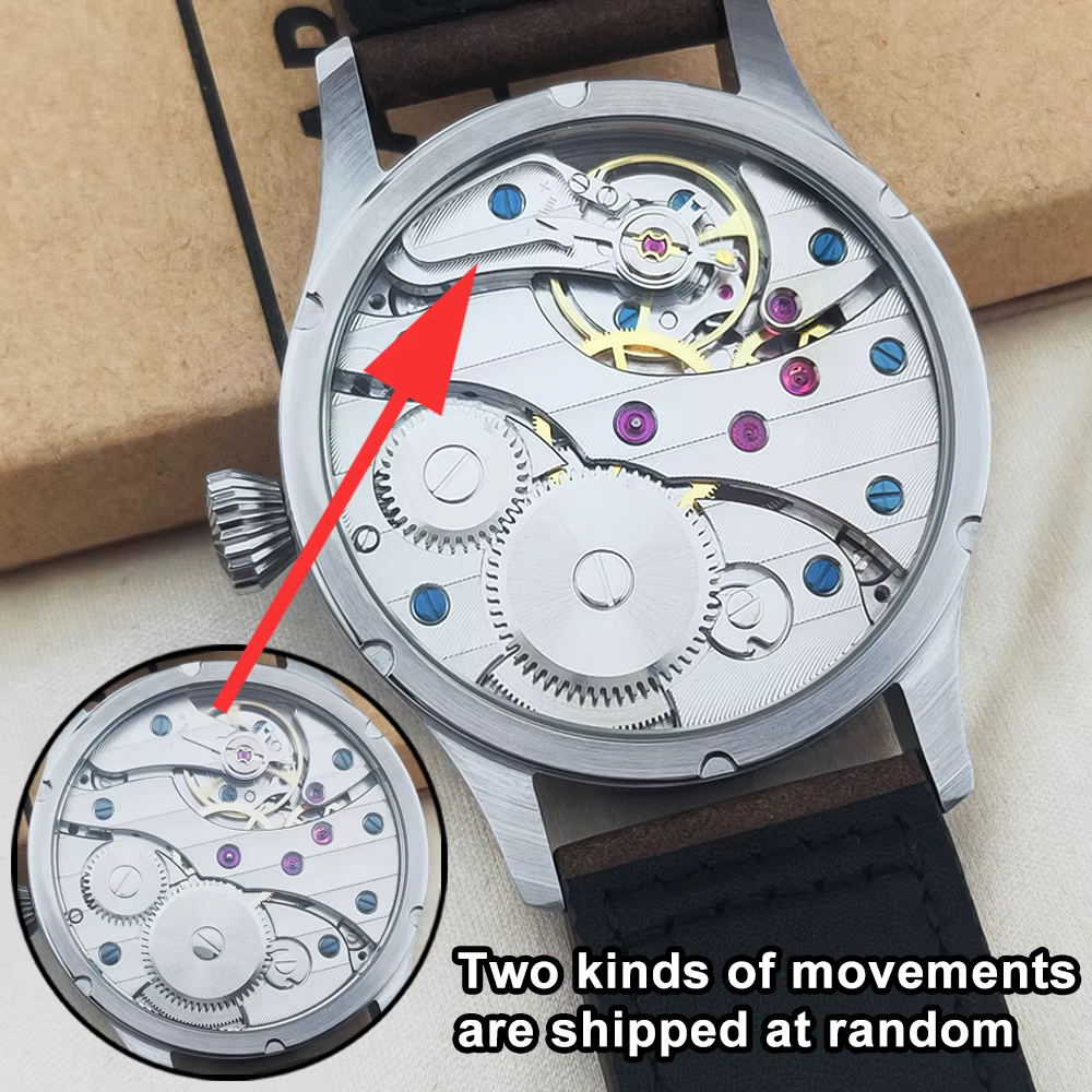 Montre pour homme Corgeut de luxe avec verre saphir, cadran de 42 mm, mouvement à remontage manuel S