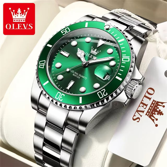 OLEVS montre à Quartz originale pour hommes en acier inoxydable étanche montres de sport mode luxe h