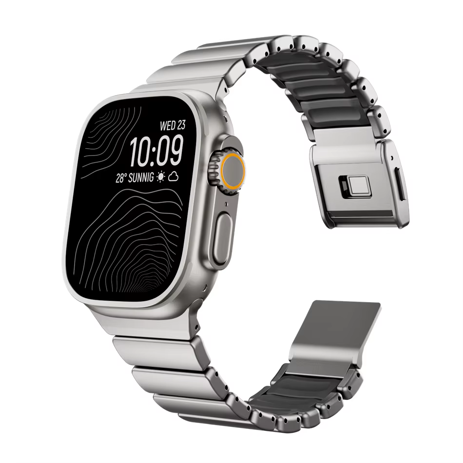 Bracelet Titanium Stratos pour Apple Watch 1- 11 SE, boucle magnétique, compatible avec les séries 4