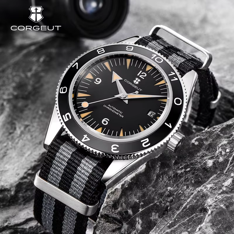 Montre japonaise lumineuse automatique pour hommes, verre saphir 41MM, étanche à 100m, bracelet en N