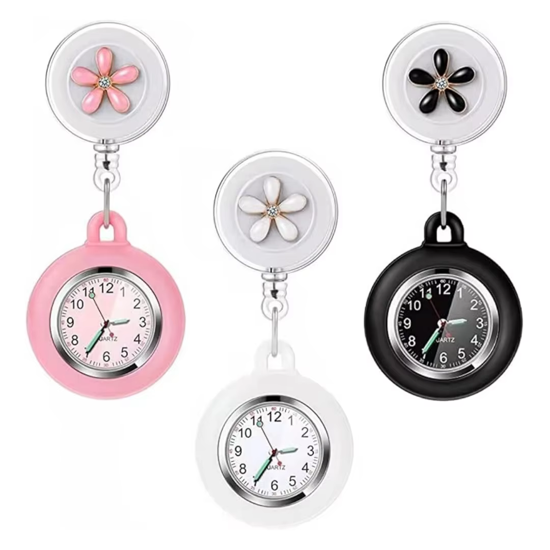 Montre à clipser pour infirmière, pointeur phosphorescent, montre à revers avec seconde main, 3 pièc