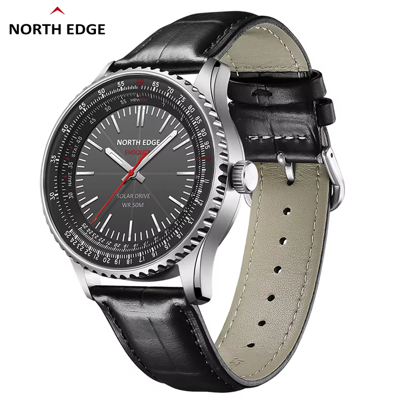NORTH EDGE EVOQUE 3 Pilot Series – montre pour hommes, série Aviation militaire, à énergie solaire,