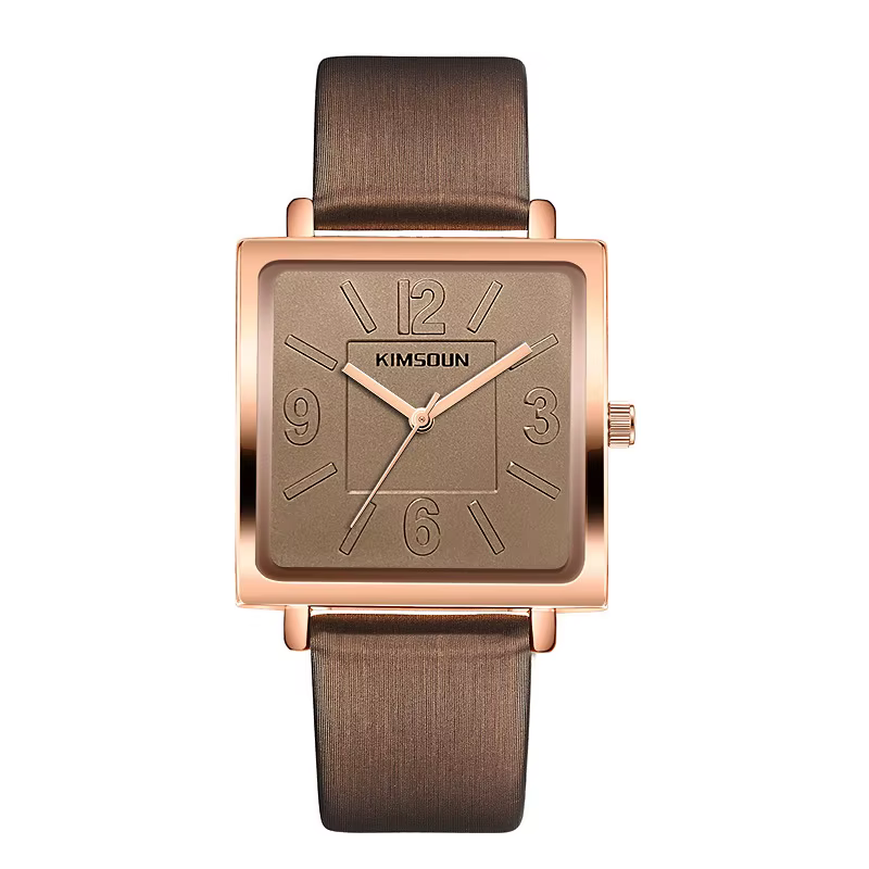 Nouvelle montre à quartz pour femme, bracelet en cuir véritable, design exquis, cadran numérique, mo