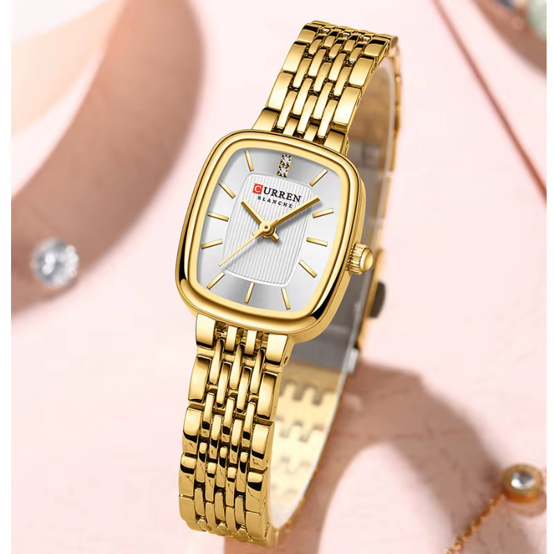 CURRN 9093 montre à Quartz pour femmes mode loisirs diamant Simple or argenté bande d'acier montre-b