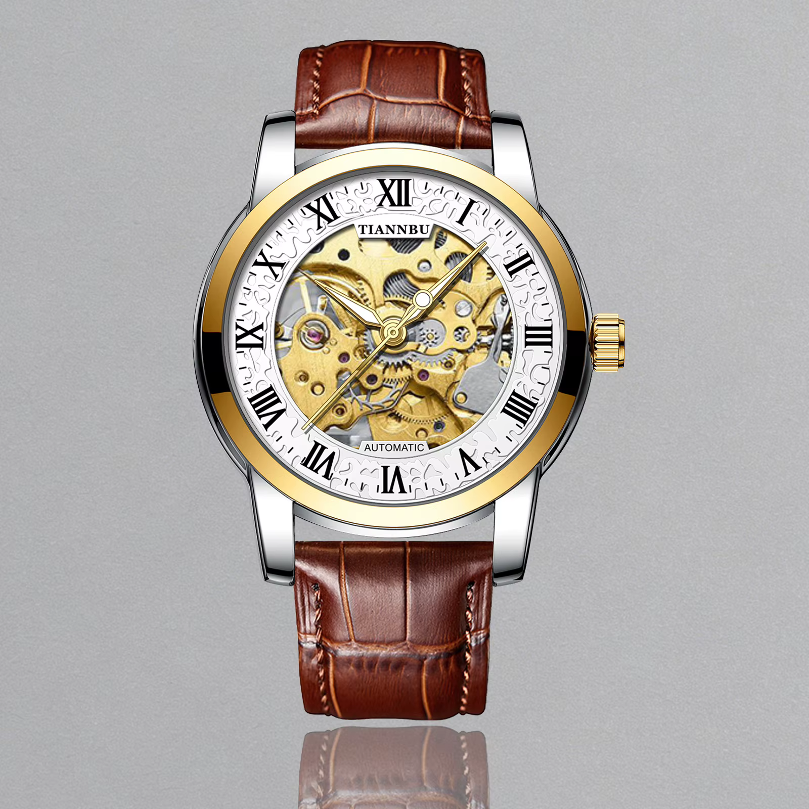 Montre mécanique automatique pour couple, homme et femme, à remontage automatique, montre-bracelet s