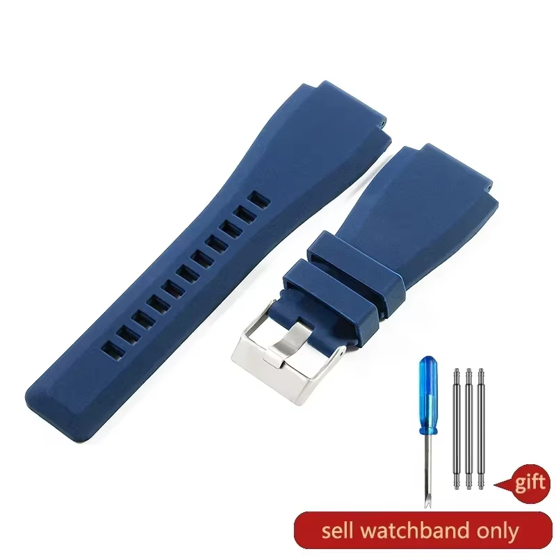 Bracelets de montre en silicone souple sans poussière pour Bell Ross, bracelet respirant étanche, qu