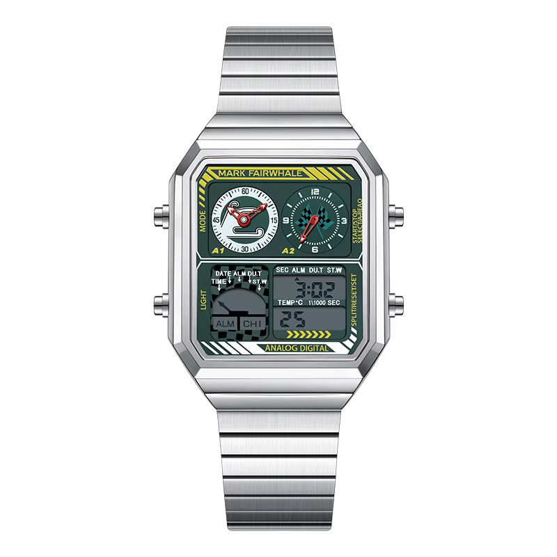 Montre pour homme MARK FAIRWHALE 4460, cadran carré tendance, montre-bracelet électronique, chronogr
