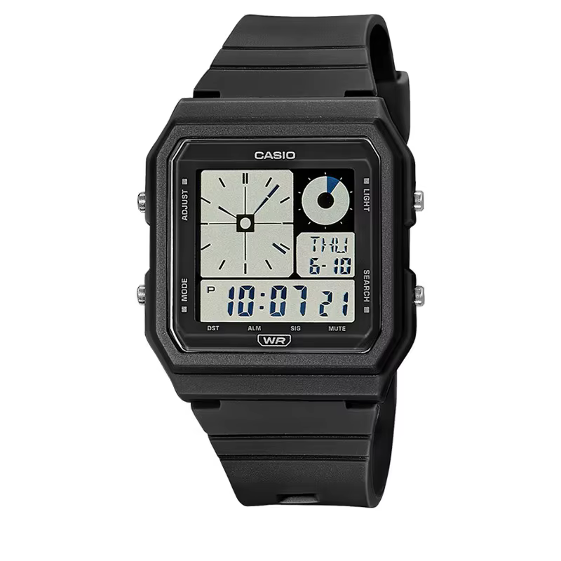 Montre-bracelet à quartz multifonctionnelle étanche CASIO LF-20W-1APF rétro à double affichage, peti