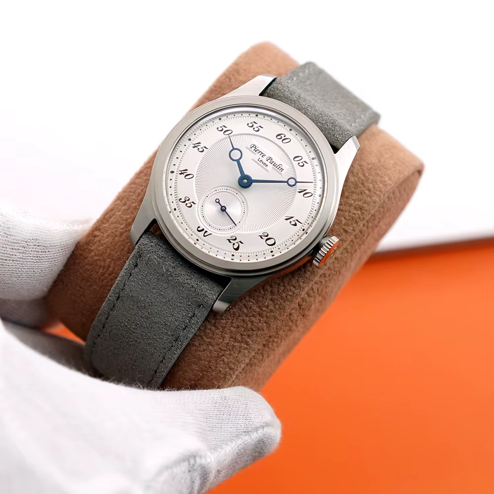 Pierre Paulin-Montre mécanique à remontage manuel pour homme, montre à cadran de stade, fenêtre de d