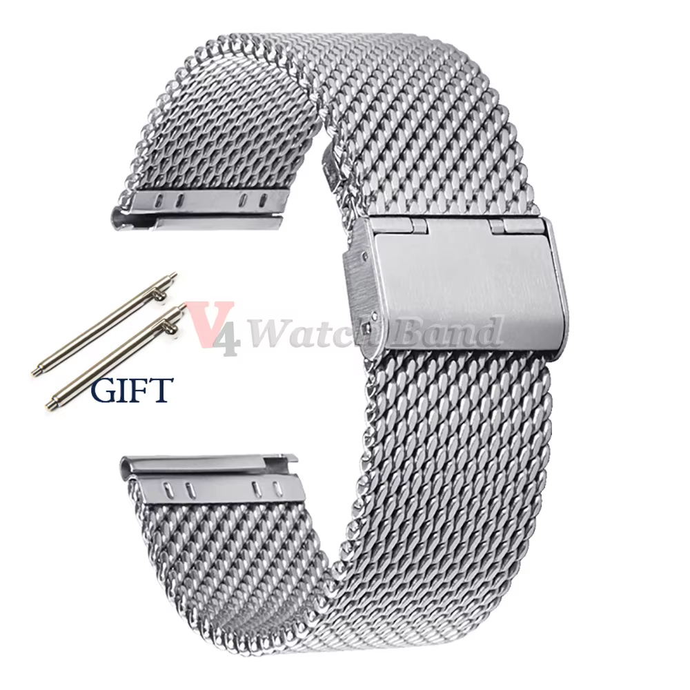 Bracelet milanais en maille 1.0 pour Seiko, 18mm 20mm 22mm 24mm, Bracelet à dégagement rapide pour D