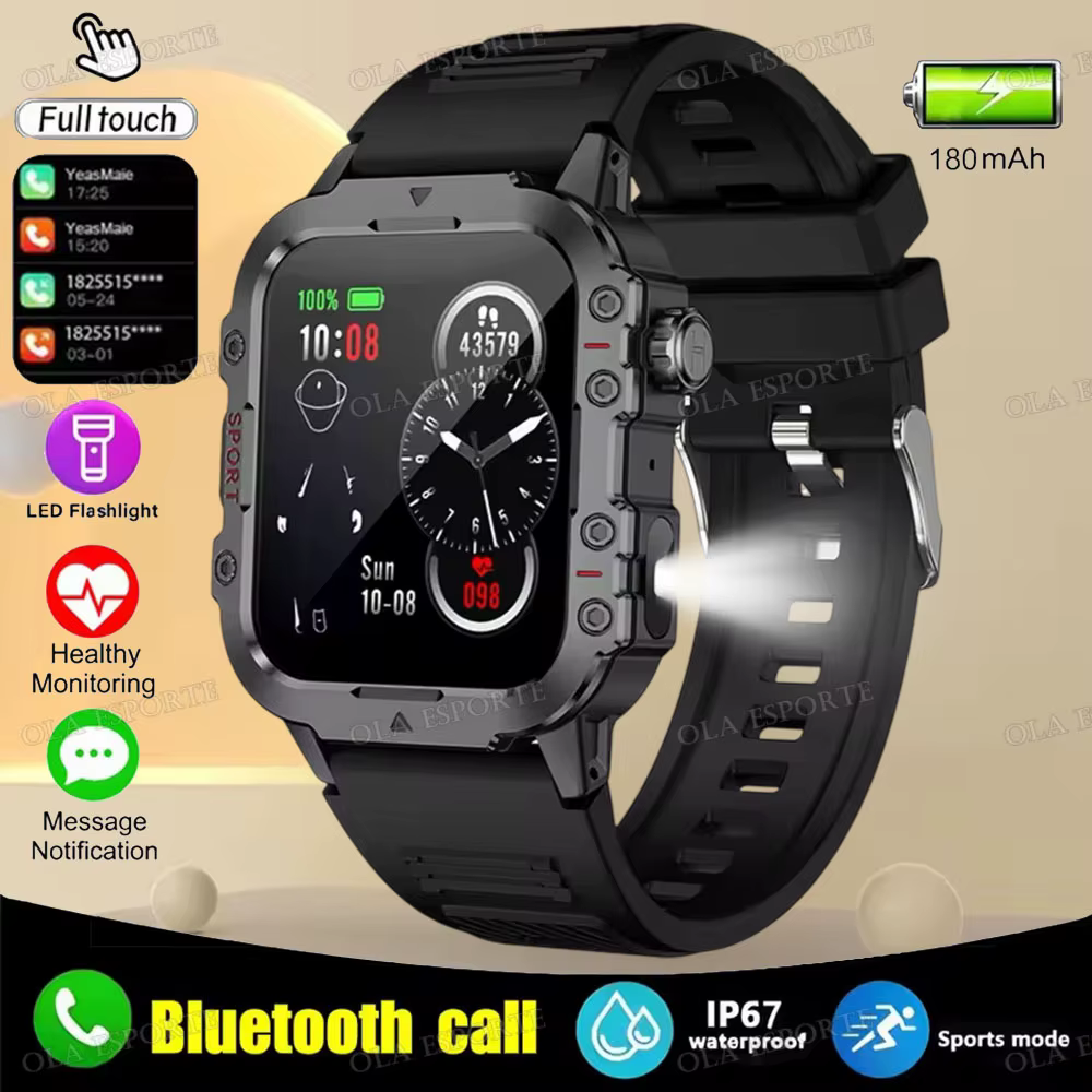 Nouvelle montre intelligente militaire 2025 pour hommes, étanche IP67 3ATM, suivi de la forme physiq