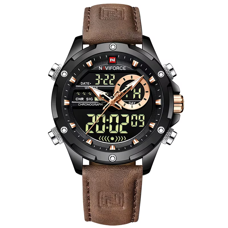 NAVIFORCE numérique hommes montre militaire étanche montre-bracelet LED Quartz horloge Sport montre
