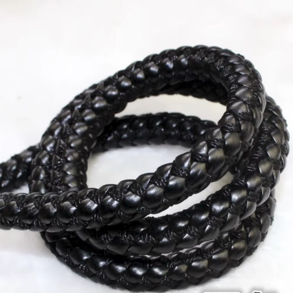 REGELIN-Bracelet Rond Tressé en Cuir PU, Corde de 2 Mètres, 8mm, Collier à Faire Soi-Même