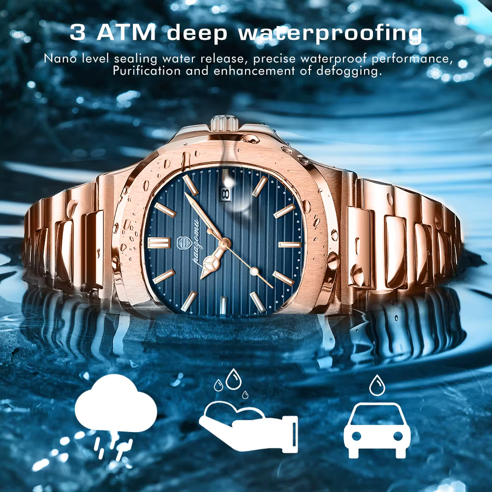 Nouvelle Montre Homme Tendance 2026 – Étanche, Lumineuse, en Acier Inoxydable, Affichage Date et Jou