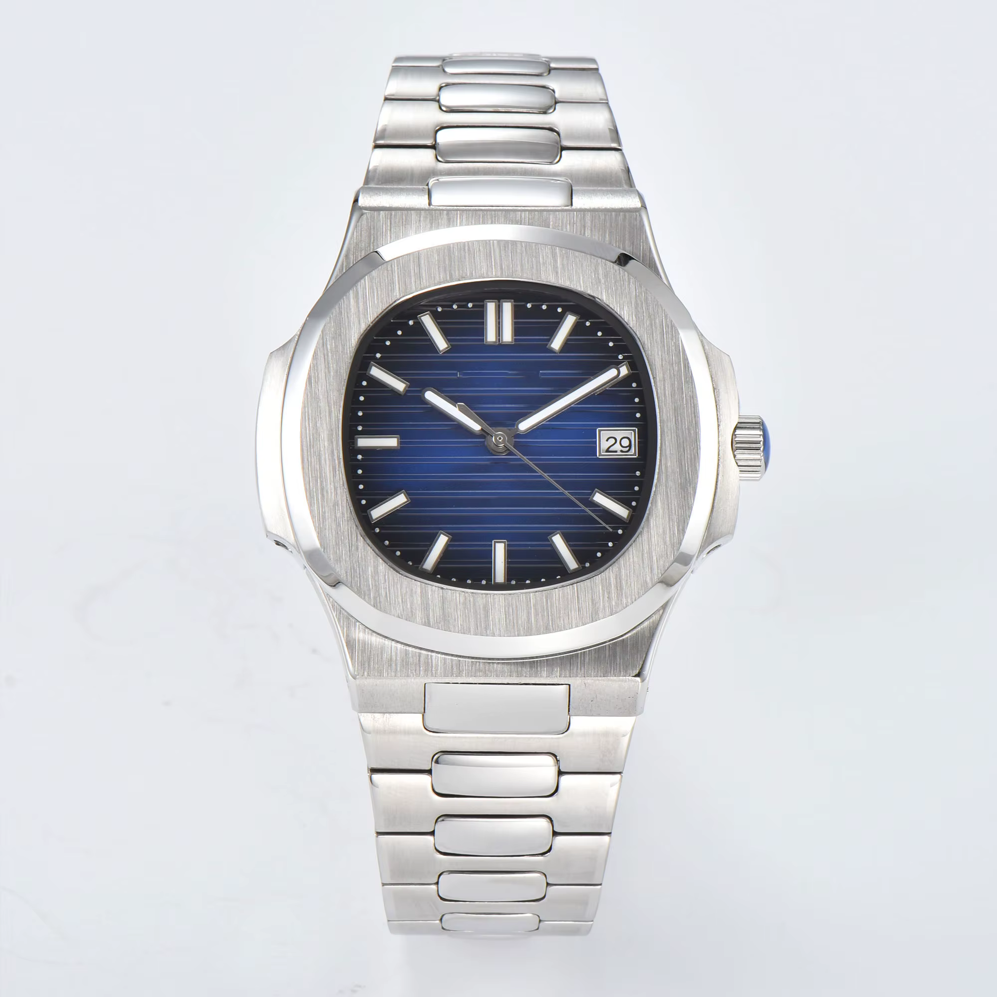 Montre Nautilus pour hommes NH35, montre mécanique automatique, en acier inoxydable 316L, verre saph