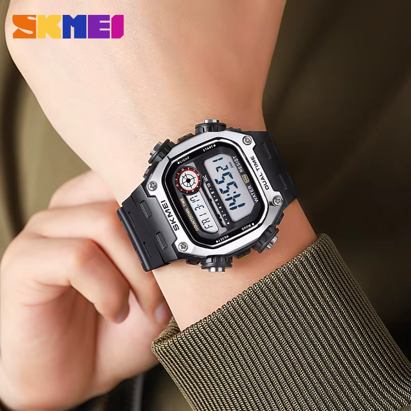 SKMEI 2126 montres de sport pour hommes étanche chronomètre alarme LED affichage numérique compte à