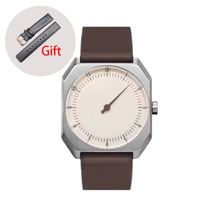 Montre à quartz rétro européenne et américaine pour homme, cadran carré, aiguille simple, avec brace