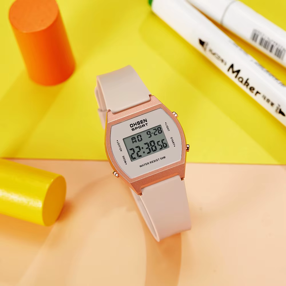 Montre de Sport numérique pour femmes, étanche, mode, blanche, montre-bracelet électronique pour enf