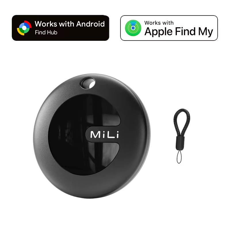 Traceur GPS Bluetooth double système MiLi MiTag, balise de localisation intelligente avec collier po
