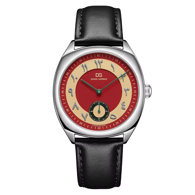 Daniel Gorman-Montre à quartz étanche pour homme, montres de couple, bracelet en cuir véritable, 5 i