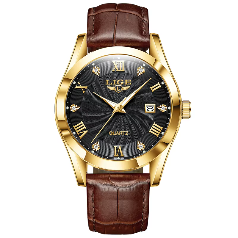 LIGE-Montre étanche en cuir pour femme, montres de sport militaires, bracelet de luxe, marque supéri