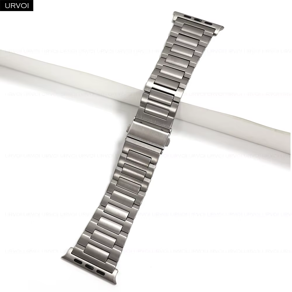Bracelet en titane URVOI pour Apple Watch Ultra 3 2 bracelet à maillons série 11 10 9 8 7 6 SE brace