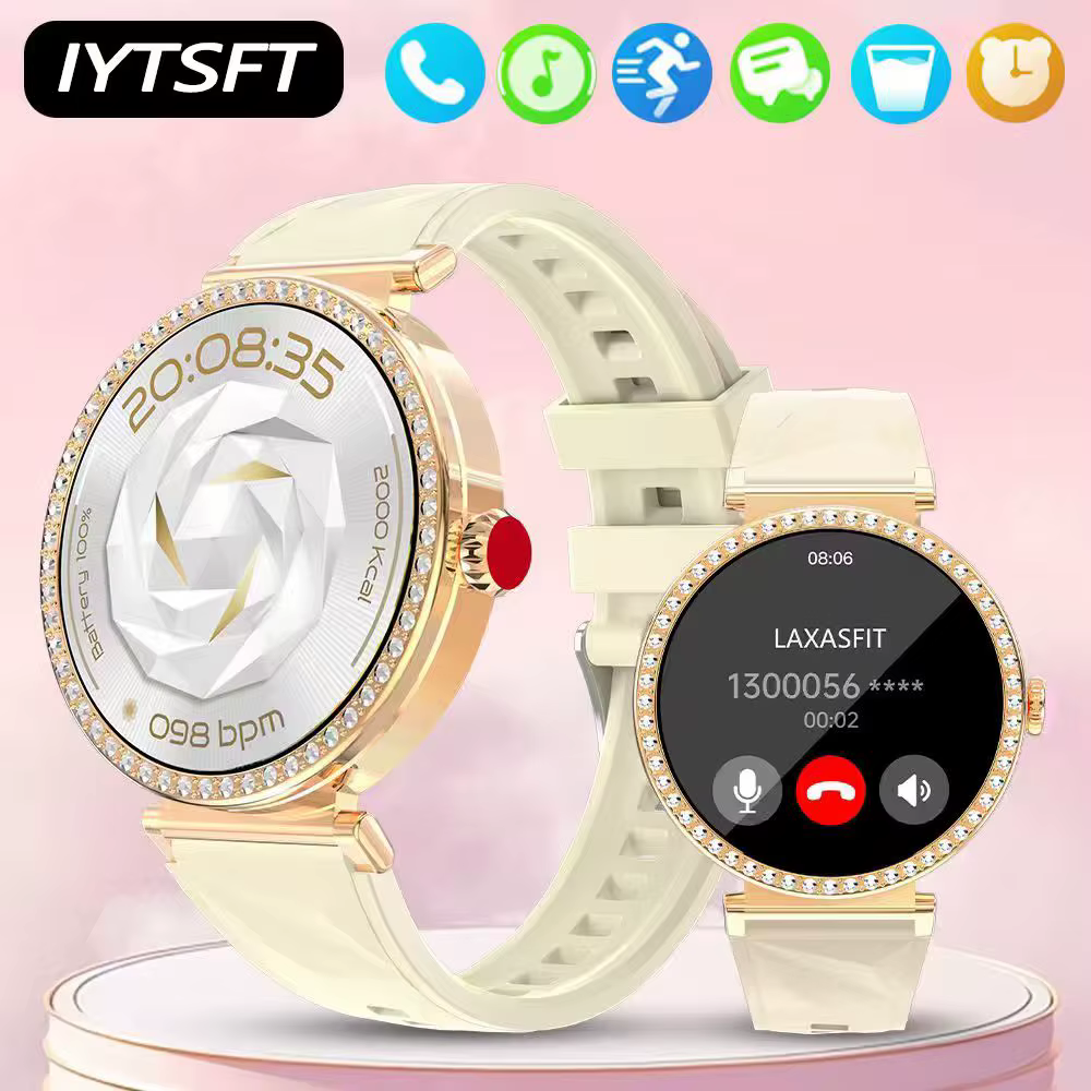 Montre connectée IYTSFY de luxe pour femme, avec rappel physiologique, musique Bluetooth, montre int