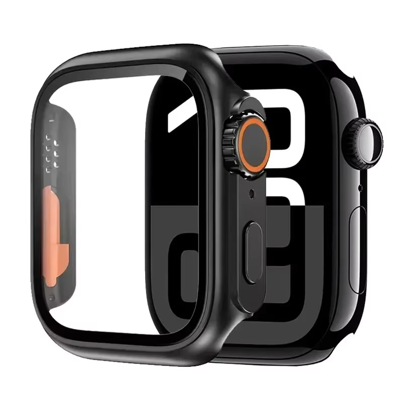 Verre + boîtier pour Apple Watch 11 10 46/42mm 9 8 7 45/41mm, protection d'écran, changement à Ultra