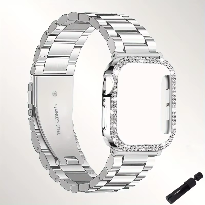 Bracelet en métal + coque pour Huawei Watch Fit 4 Fit 3, couverture diamantée + acier inoxydable pou