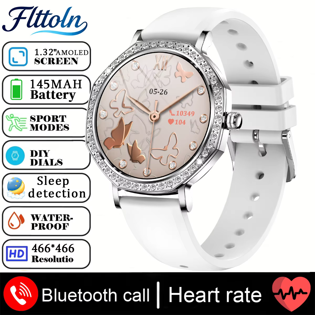 Montre connectée pour femmes, nouvelle mode, écran AMOLED HD, appel Bluetooth, étanche IP68, adaptée