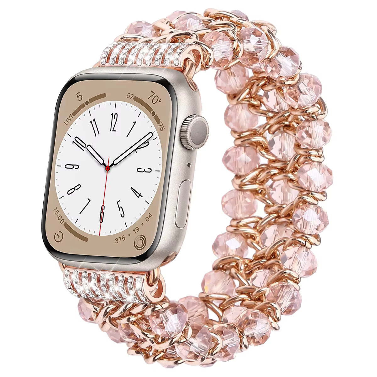 Perle Flash pour Apple Watch femmes, 38mm 40mm 41mm 42mm 44mm 45mm 46mm, bracelet iWatch Ultra série