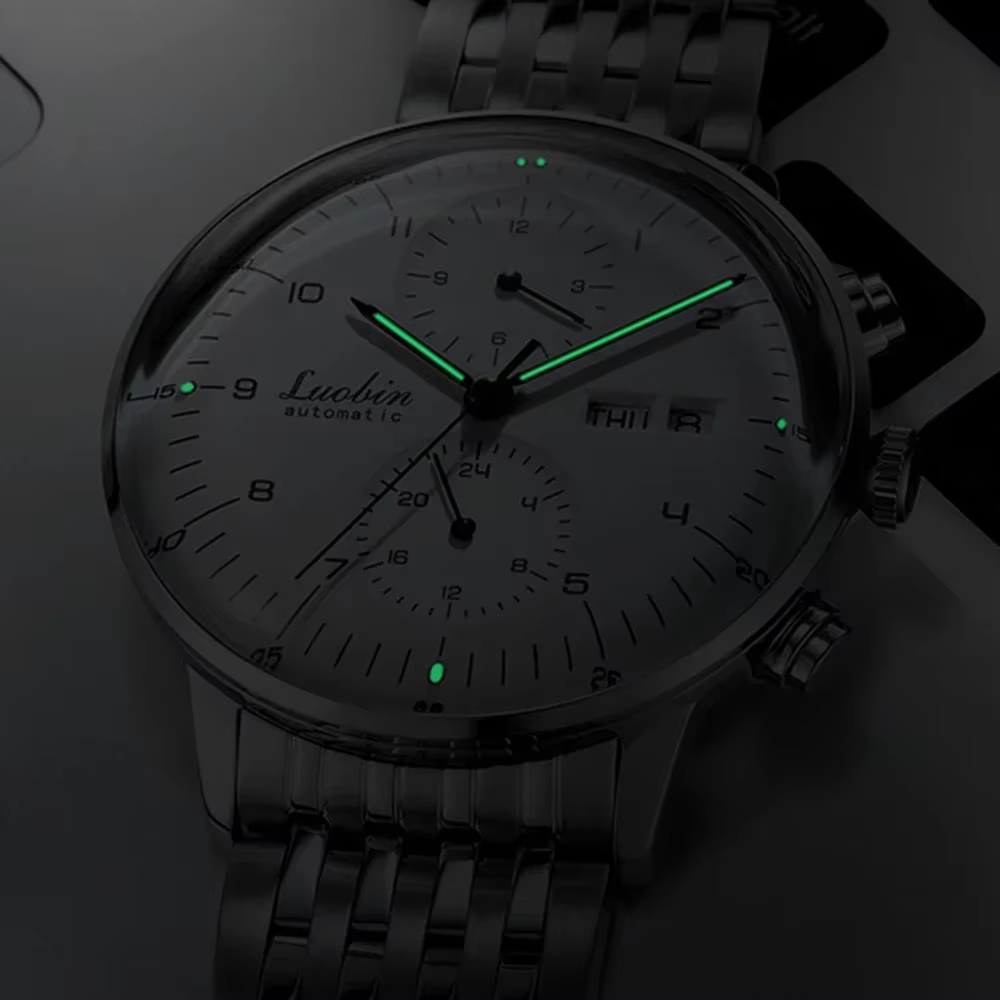 Montres mécaniques pour hommes, montre-bracelet automatique d'affaires, en acier inoxydable, lumineu