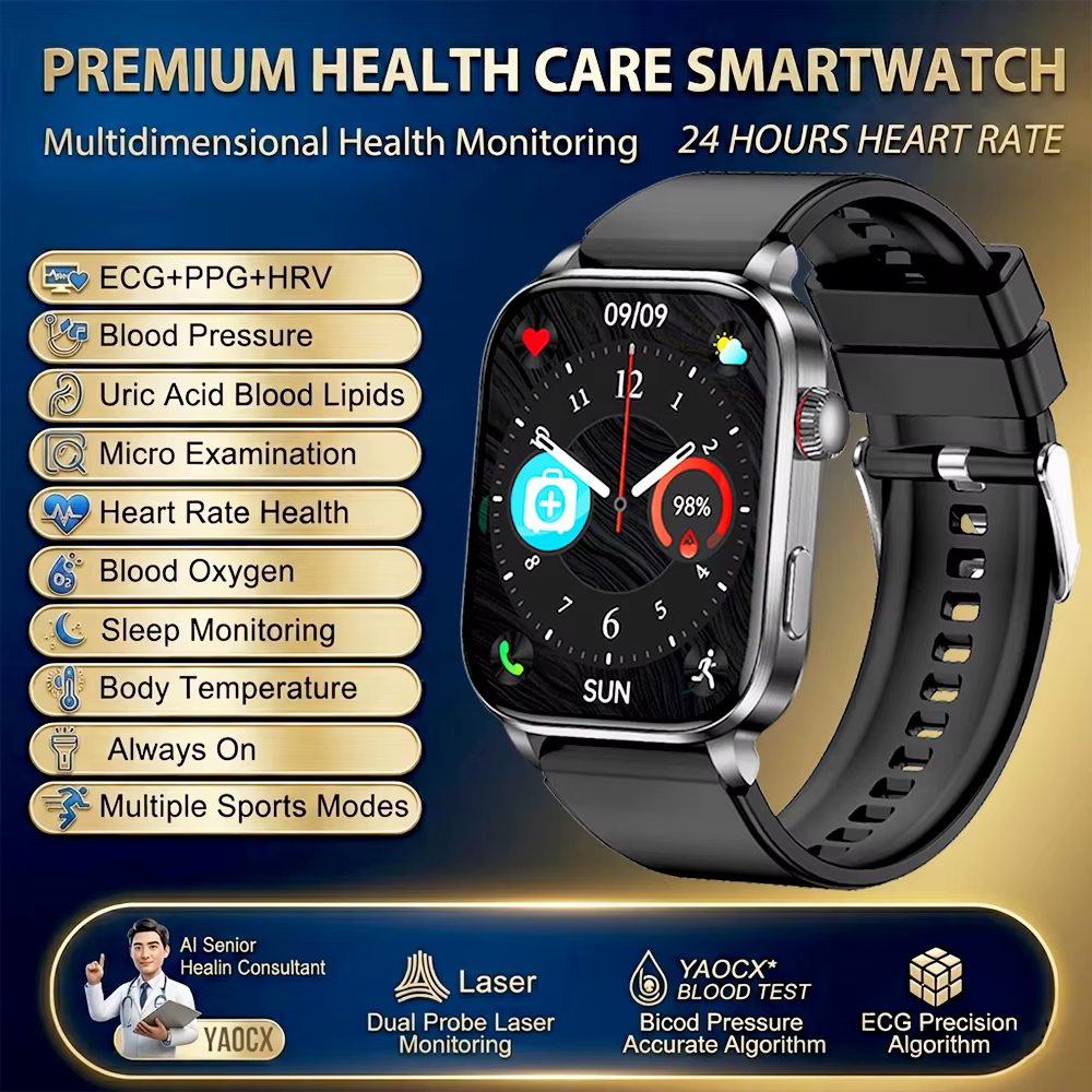 Montre connectée ECG homme 2026 améliorée avec suivi complet de la santé : moniteur de fréquence car
