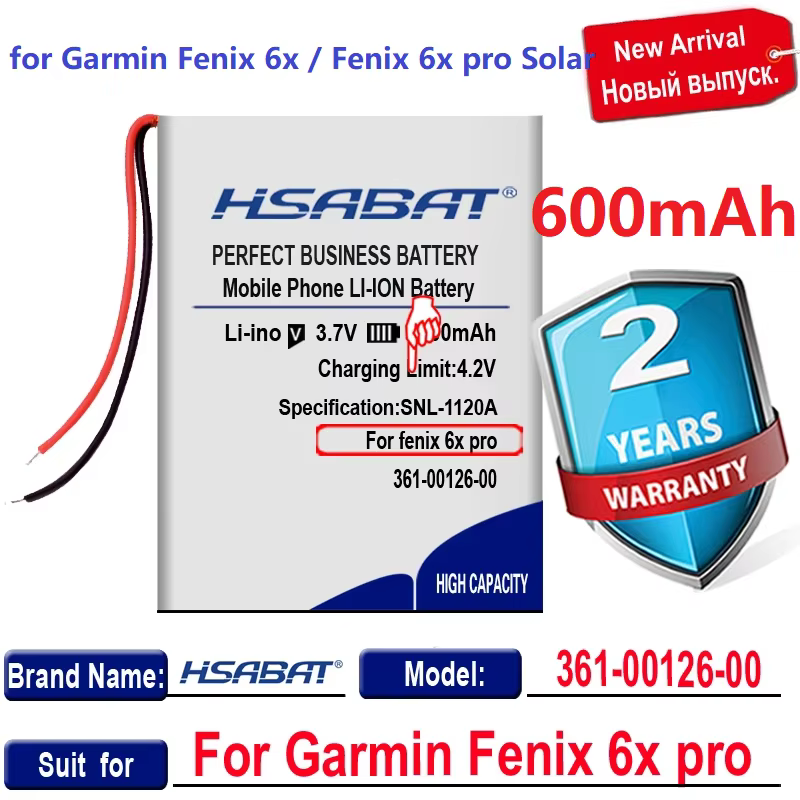 Batterie solaire pour Garmin Edge, 820, 830, 530, 520, 200, 605, 130, 800, 810, 1000, 705, 205, 500