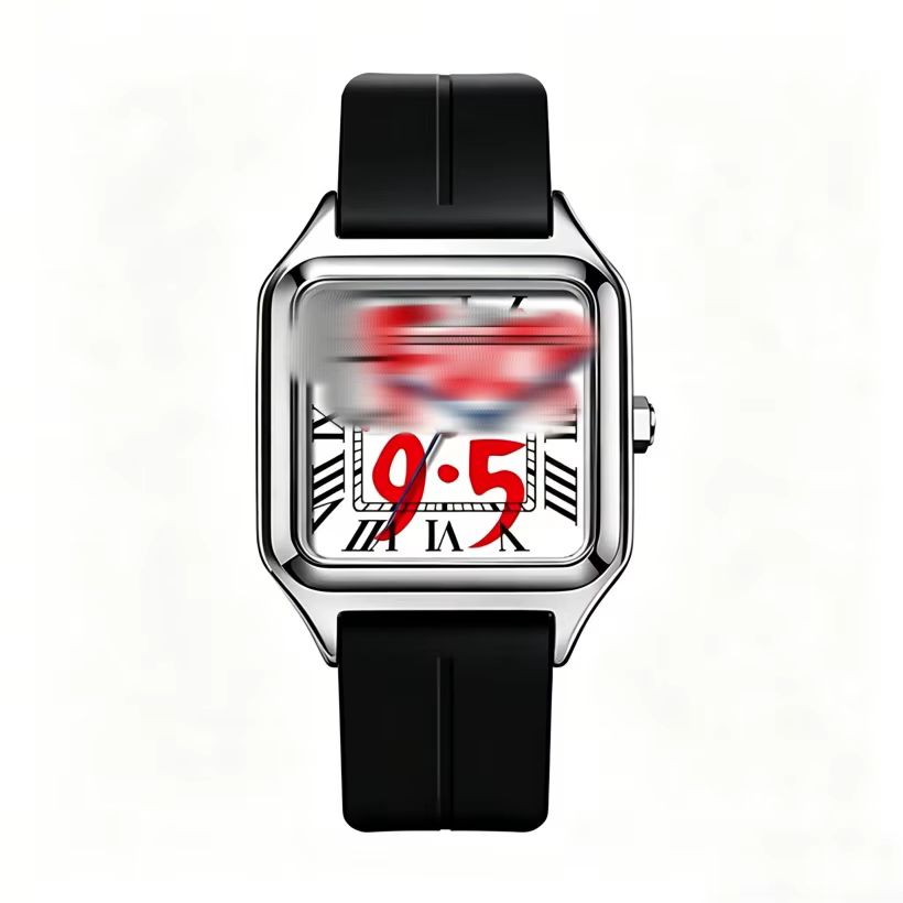 Montre carrée de luxe pour homme, cadran créatif avec slogan « IT'S OK », chiffres romains, mouvemen